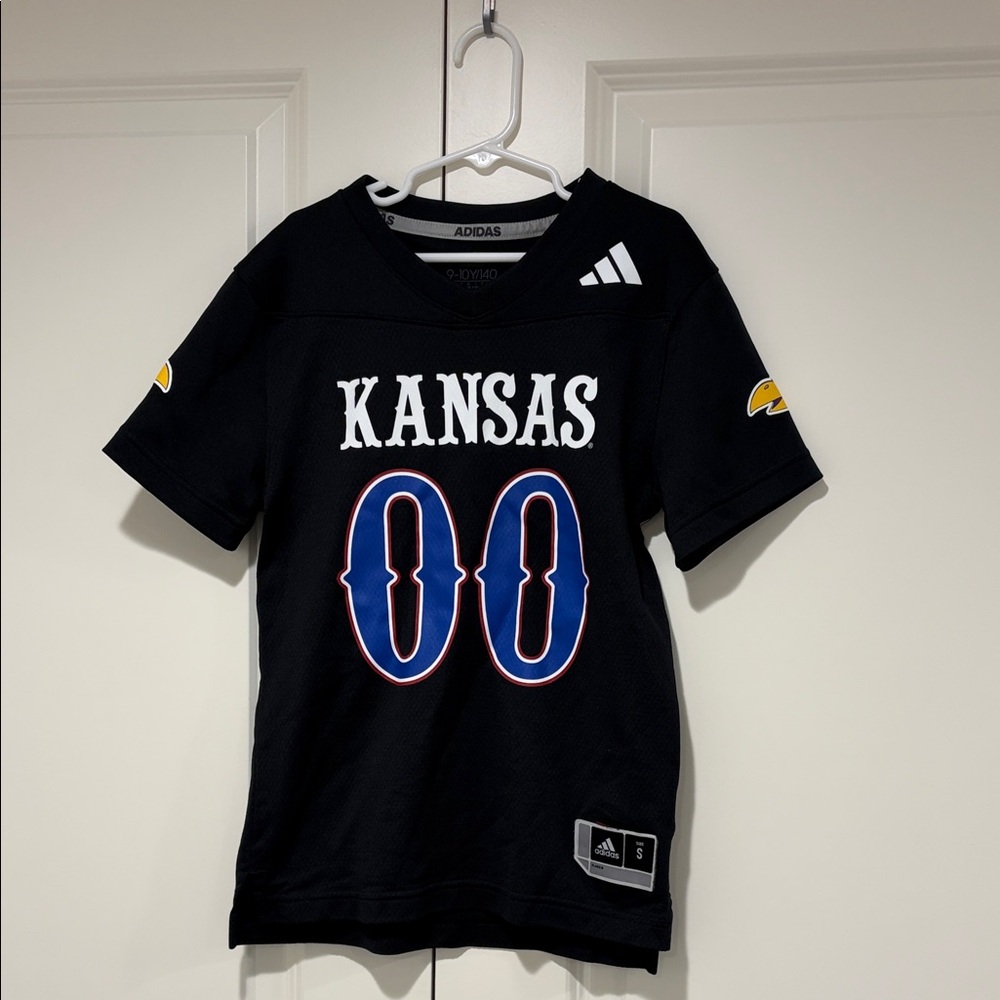 Adidas Kids Blackout KU Football 00 Jersey